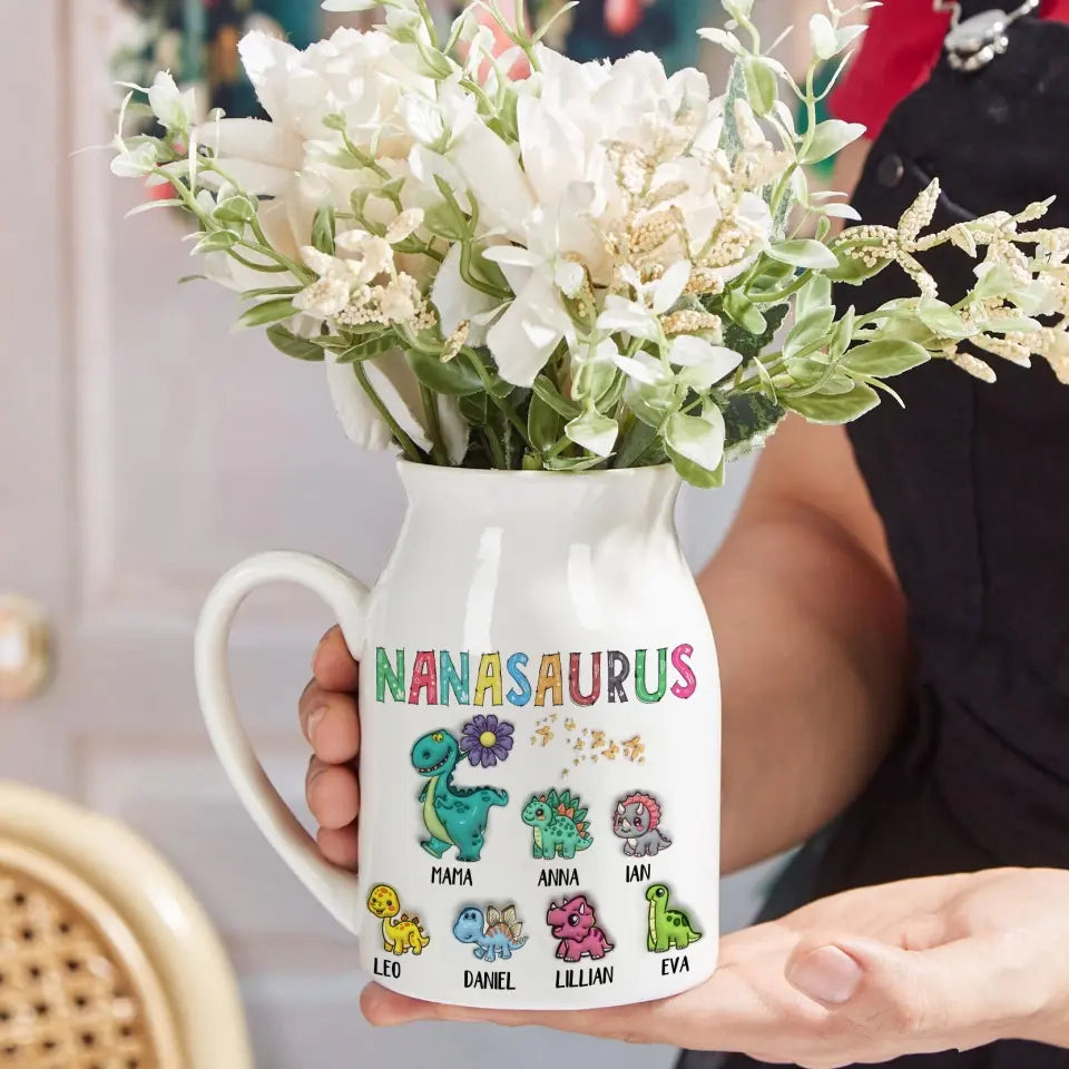 Personalized Dinosaur Grandmasaurus Flower Vase