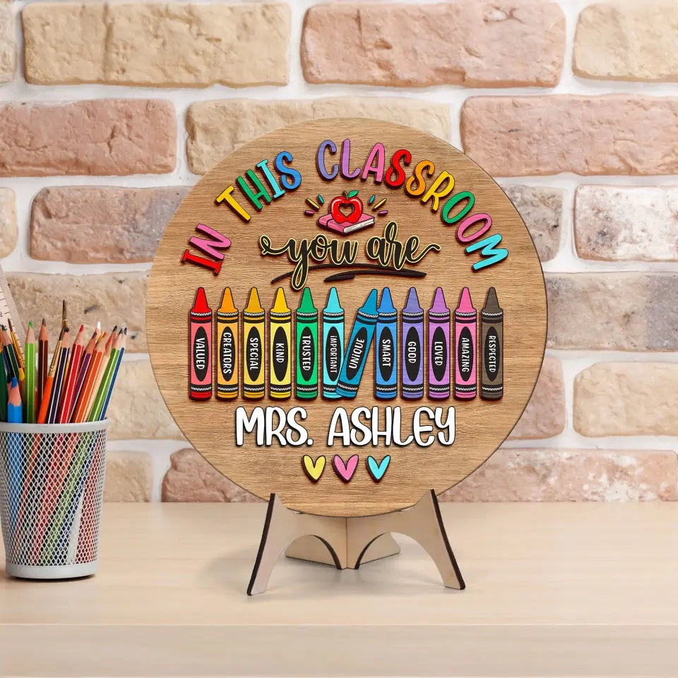 In This Classroom Wood Sign, Personalized Teacher Welcome Sign