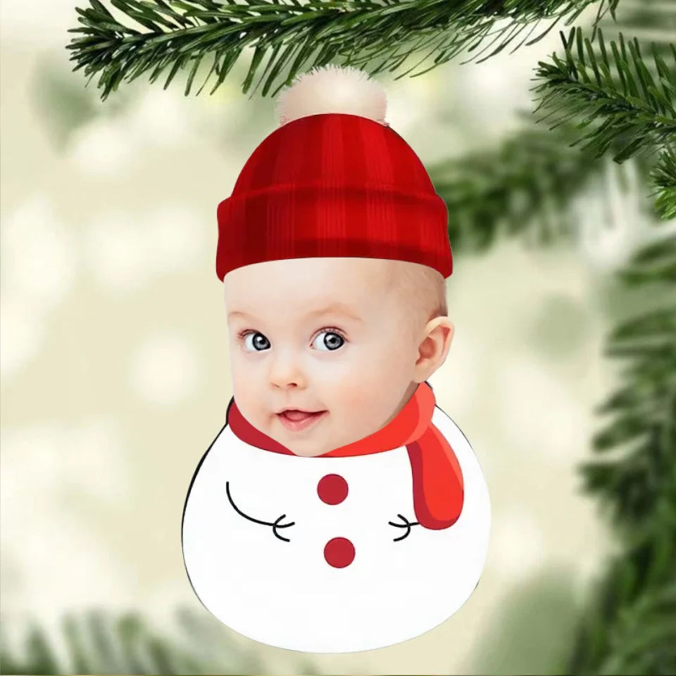 Personalized Santa Kid Face Christmas Ornament