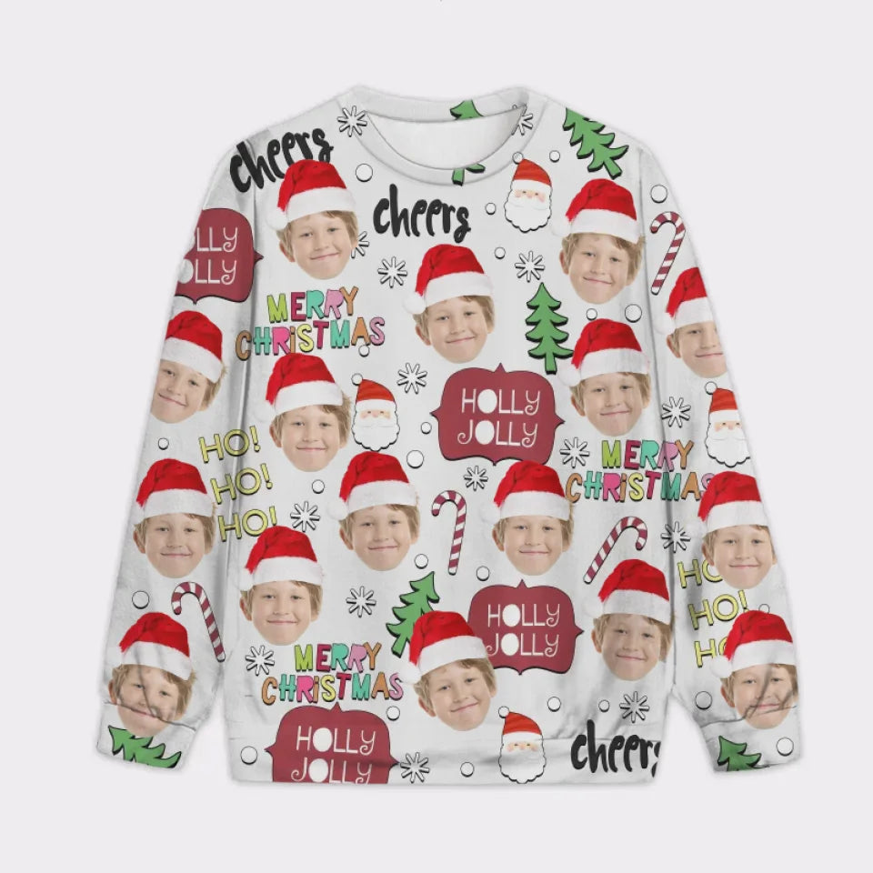 Personalized Christmas Sweater For Family With Faces
