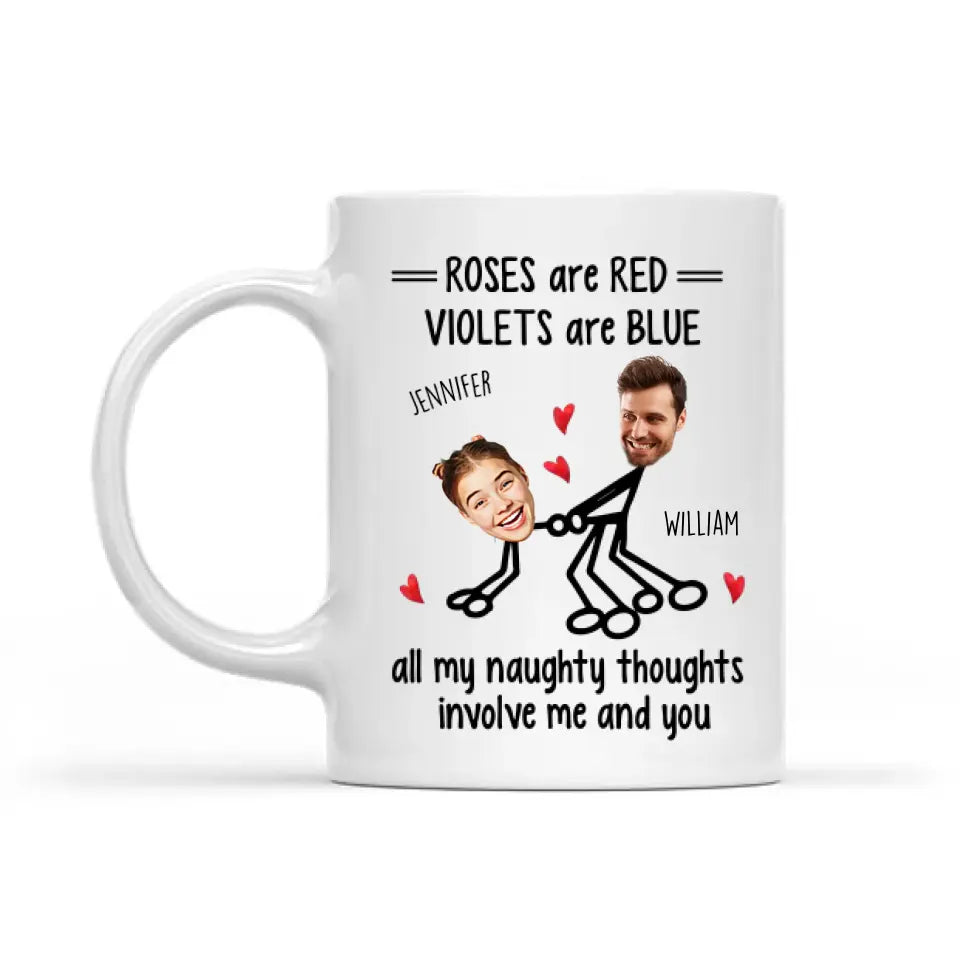 Roses Are Red Custom Face Valentine Mug