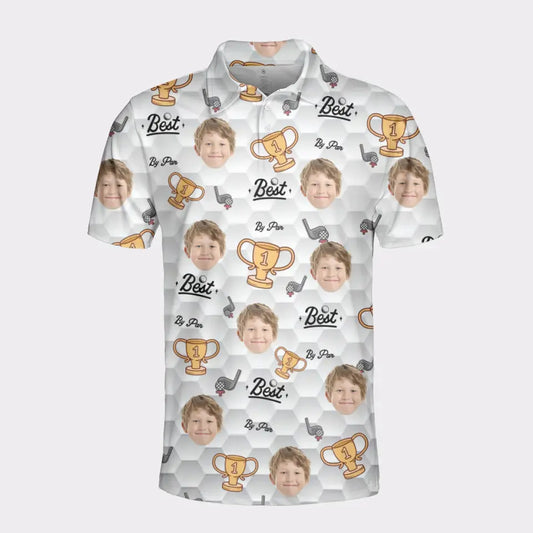 Personalized Golf Polo With Your Kid Face - Gift For Father's Day