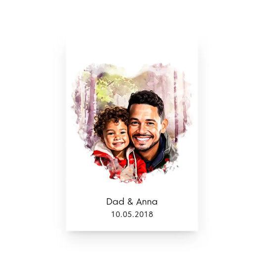 Custom Water Color Painting - Father's Day Gift