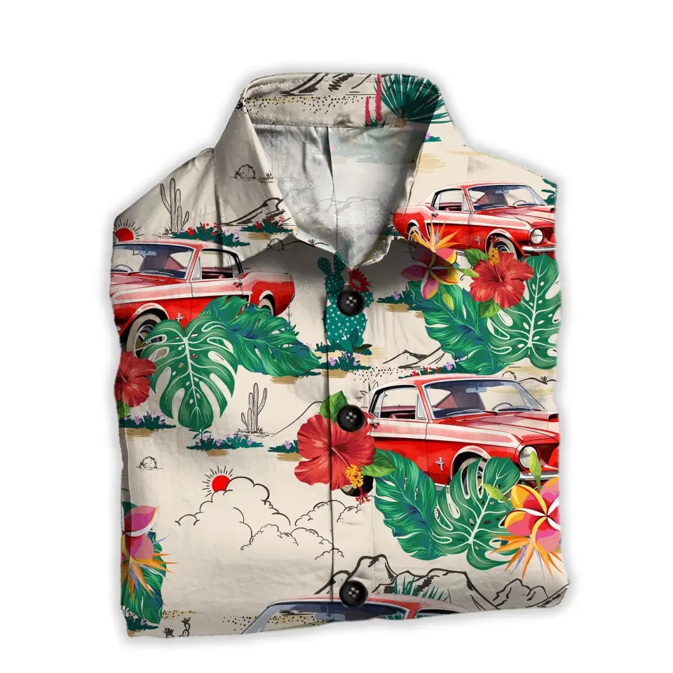 Personalized Vintage Car Hawaii Shirt - Gift For Dad, Grandpa