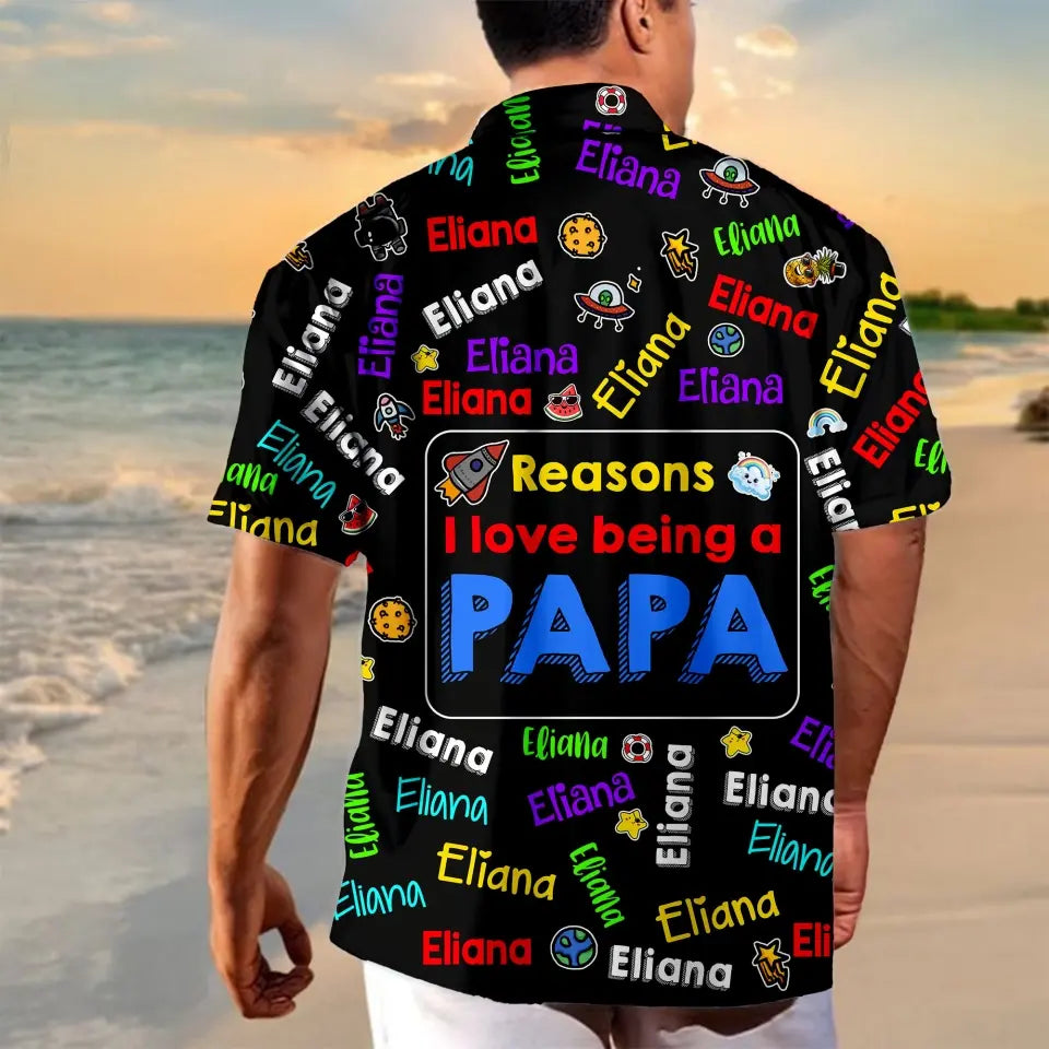 Personalized Reasons I Love Being A Grandpa Dad Shirt