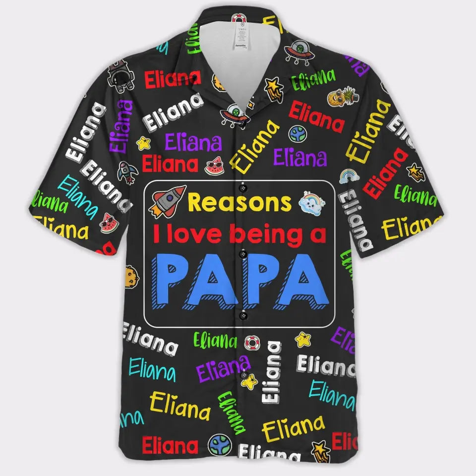 Personalized Reasons I Love Being A Grandpa Dad Shirt