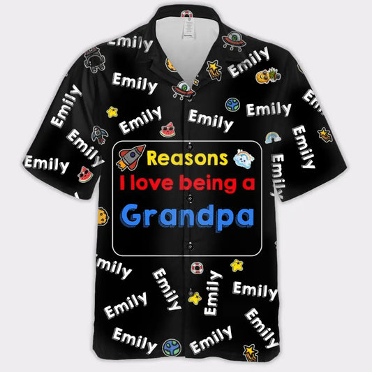 Personalized Reasons I Love Being A Grandpa Dad Shirt