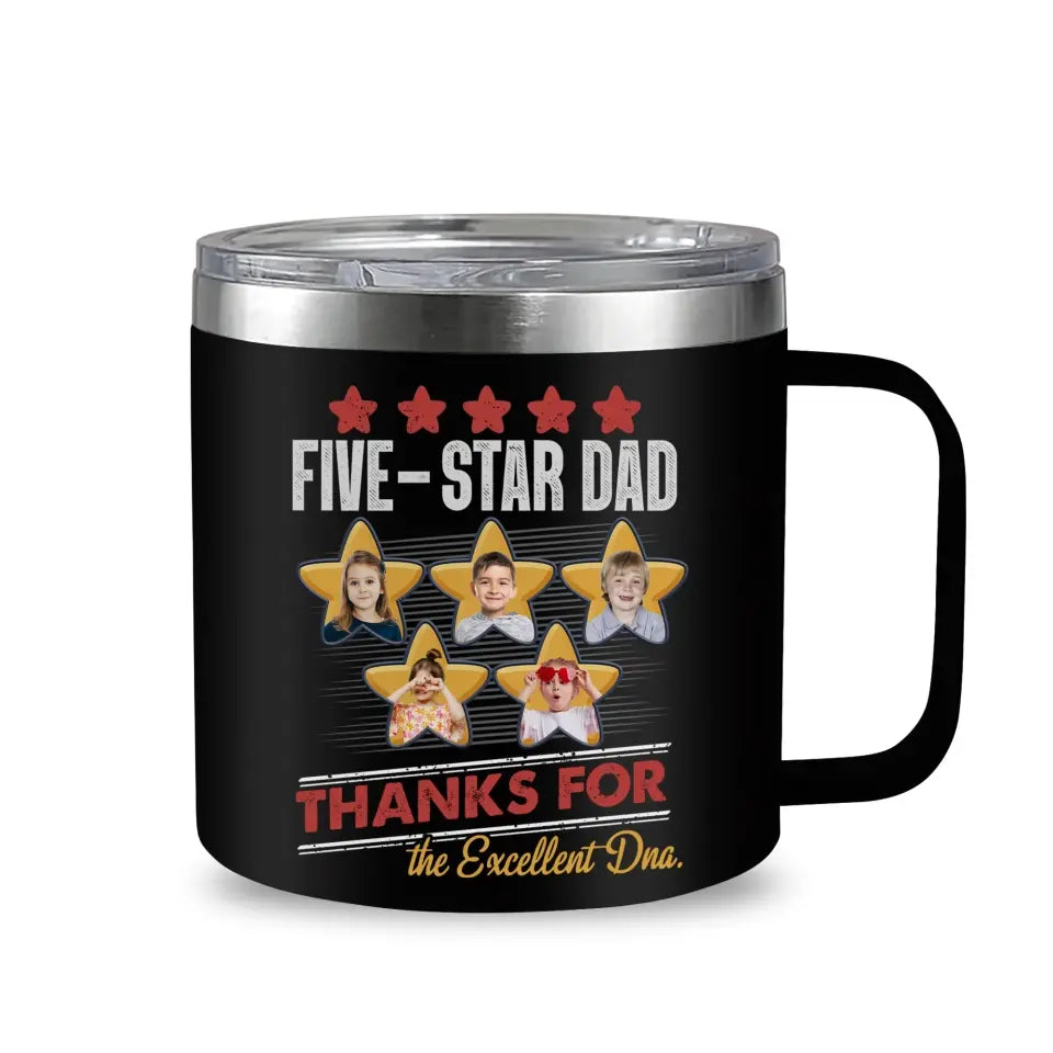 Personalized Five Star Dad Tumbler Mug